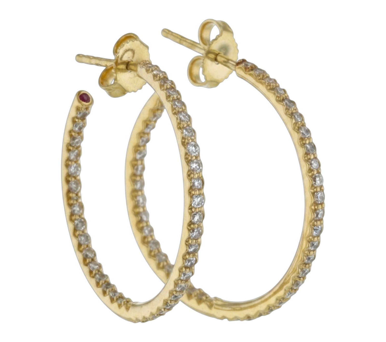 Roberto Coin 18K Yellow Gold Perfect Diamond Hoop Earrings 1226VI
