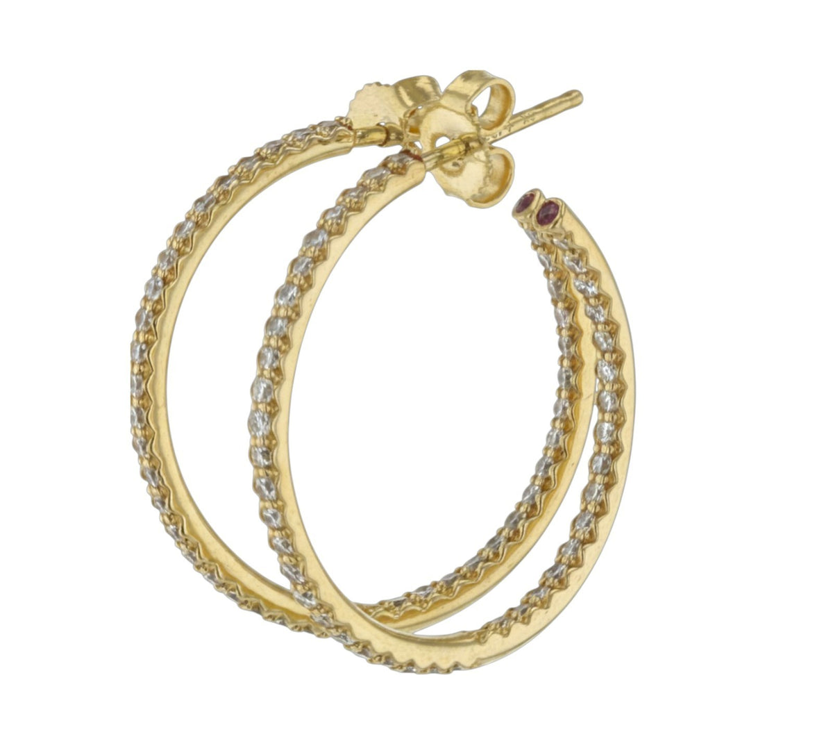 Roberto Coin 18K Yellow Gold Perfect Diamond Hoop Earrings 1226VI