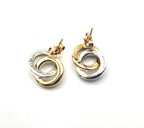 Tiffany & Co. 18K Yellow White Gold Interlocking Circle Drop Stud Earrings