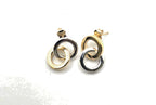 Tiffany & Co. 18K Yellow White Gold Interlocking Circle Drop Stud Earrings