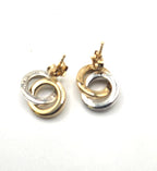 Tiffany & Co. 18K Yellow White Gold Interlocking Circle Drop Stud Earrings