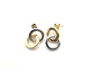 Tiffany & Co. 18K Yellow White Gold Interlocking Circle Drop Stud Earrings