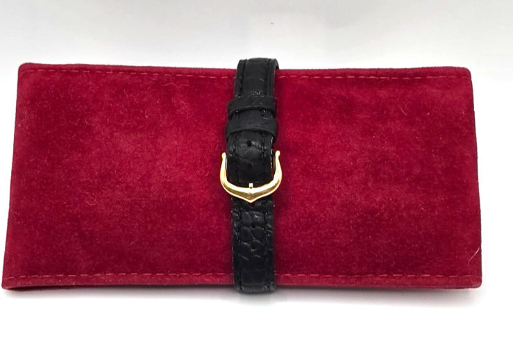 Vintage Cartier Ellipse 18K Yellow Gold Ladies 25mm Ref 1480 Leather Swiss