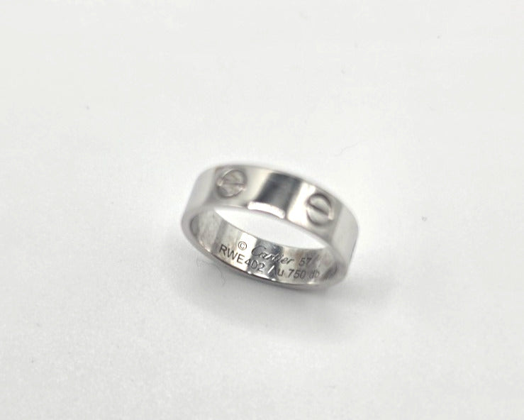 Cartier LOVE Wedding Band Ring 18K White Gold 750 Size 57 RWE402 Classic