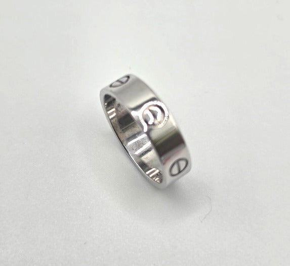 Cartier LOVE Wedding Band Ring 18K White Gold 750 Size 57 RWE402 Classic