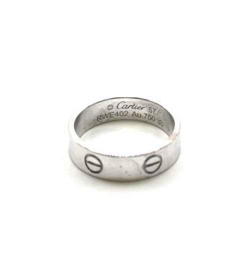 Cartier LOVE Wedding Band Ring 18K White Gold 750 Size 57 RWE402 Classic