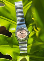 OMEGA Constellation Ladies Quartz Watch Salmon Dial Stainless Steel