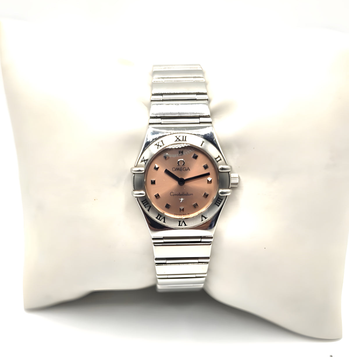 OMEGA Constellation Ladies Quartz Watch Salmon Dial Stainless Steel