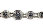 SARDA 925 Sterling Silver Black Gray Stone Link Bracelet