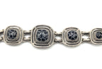 SARDA 925 Sterling Silver Black Gray Stone Link Bracelet