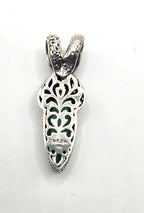 SARDA 925 Sterling Silver Blue Green Marquise Stone Pendant