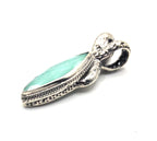 SARDA 925 Sterling Silver Blue Green Marquise Stone Pendant