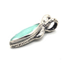 SARDA 925 Sterling Silver Blue Green Marquise Stone Pendant