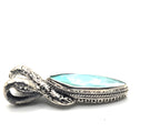 SARDA 925 Sterling Silver Blue Green Marquise Stone Pendant