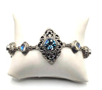 SARDA 925 Sterling Silver Blue Multicolor Gemstone Bracelet