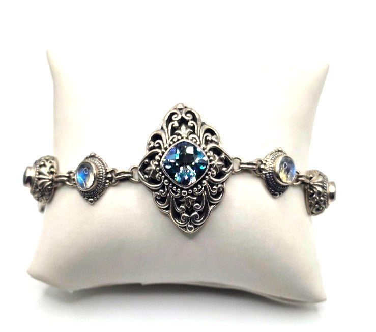 SARDA 925 Sterling Silver Blue Multicolor Gemstone Bracelet