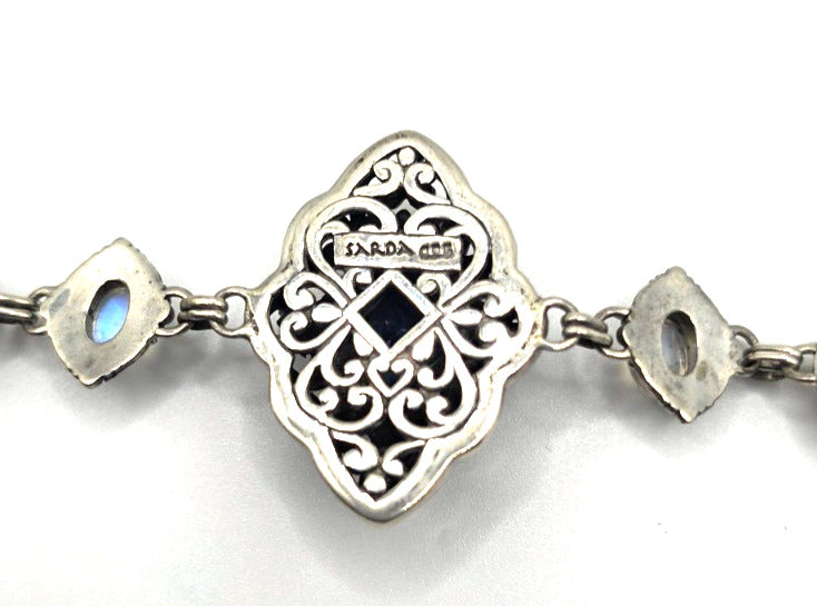 SARDA 925 Sterling Silver Blue Multicolor Gemstone Bracelet