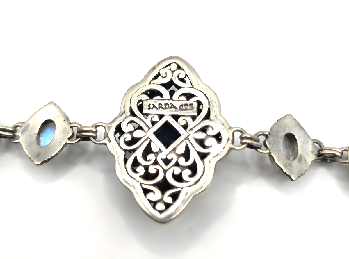 SARDA 925 Sterling Silver Blue Multicolor Gemstone Bracelet