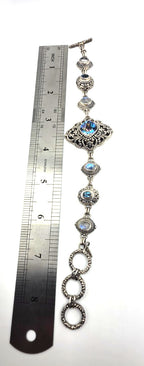 SARDA 925 Sterling Silver Blue Multicolor Gemstone Bracelet