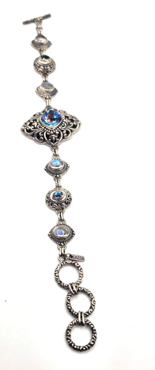 SARDA 925 Sterling Silver Blue Multicolor Gemstone Bracelet