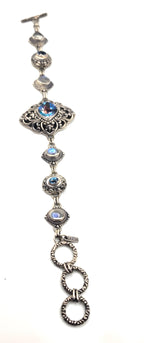SARDA 925 Sterling Silver Blue Multicolor Gemstone Bracelet
