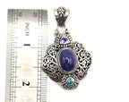 SARDA 925 Sterling Silver Purple Blue Multi Stone Pendant