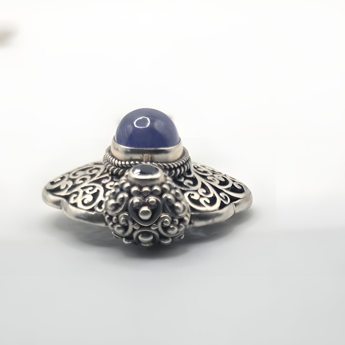 SARDA 925 Sterling Silver Purple Blue Multi Stone Pendant