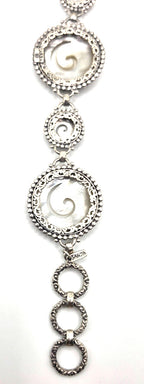 SARDA Sterling Silver Iridescent Shell Spiral Link Bracelet