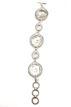 SARDA Sterling Silver Iridescent Shell Spiral Link Bracelet