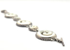 SARDA Sterling Silver Iridescent Shell Spiral Link Bracelet