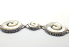 SARDA Sterling Silver Iridescent Shell Spiral Link Bracelet