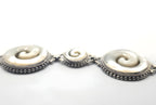 SARDA Sterling Silver Iridescent Shell Spiral Link Bracelet