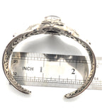 SARDA Sterling Silver 925 Faceted Gray Gemstone Wide Cuff Bracelet