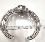 SARDA Sterling Silver 925 Blue Green Gemstone Wide Cuff Bracelet NWOT