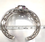 SARDA Sterling Silver 925 Blue Green Gemstone Wide Cuff Bracelet NWOT