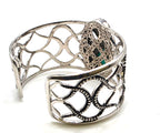 SARDA Sterling Silver 925 Blue Green Gemstone Wide Cuff Bracelet NWOT
