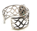 SARDA Sterling Silver 925 Blue Green Gemstone Wide Cuff Bracelet NWOT