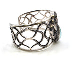SARDA Sterling Silver 925 Blue Green Gemstone Wide Cuff Bracelet NWOT