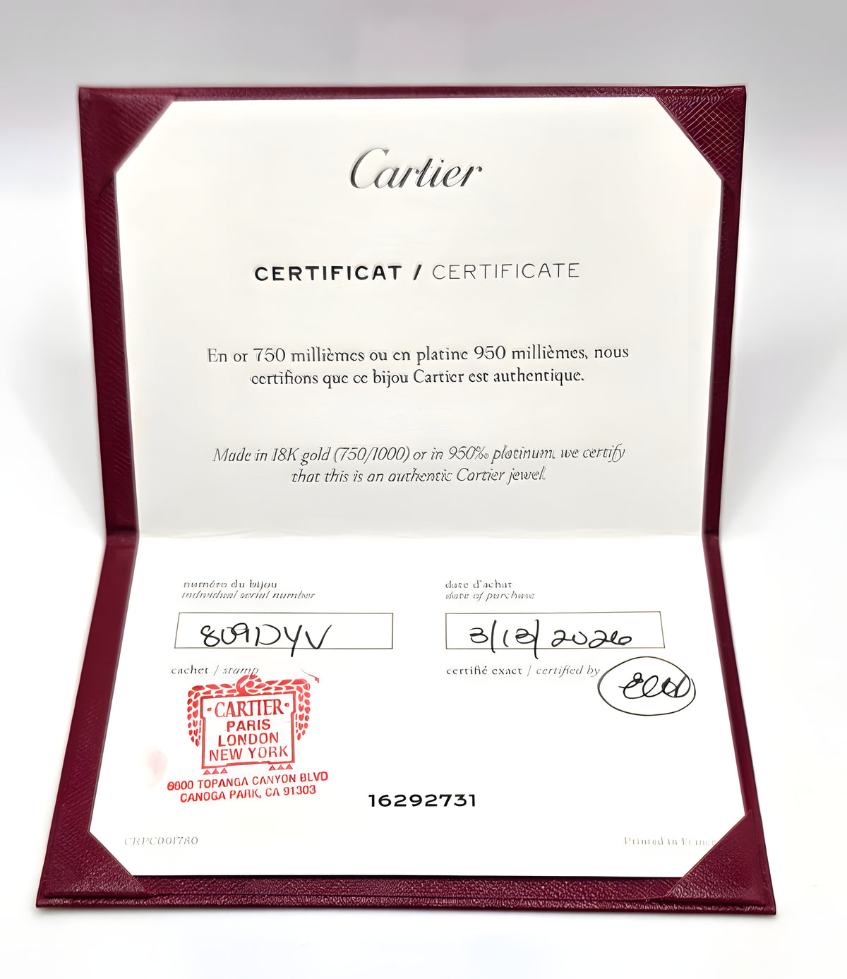 Cartier LOVE Bracelet 18K Rose Gold 4 Diamond Size 17 Bangle Box Papers Screwdri