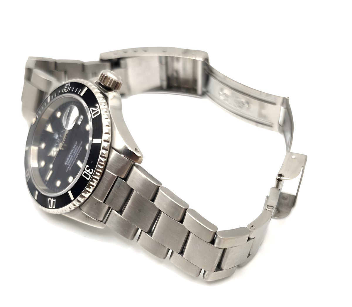 Rolex Submariner 16610 Silver Oyster Bracelet with Black Bezel