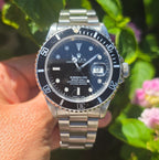Rolex Submariner 16610 Silver Oyster Bracelet with Black Bezel