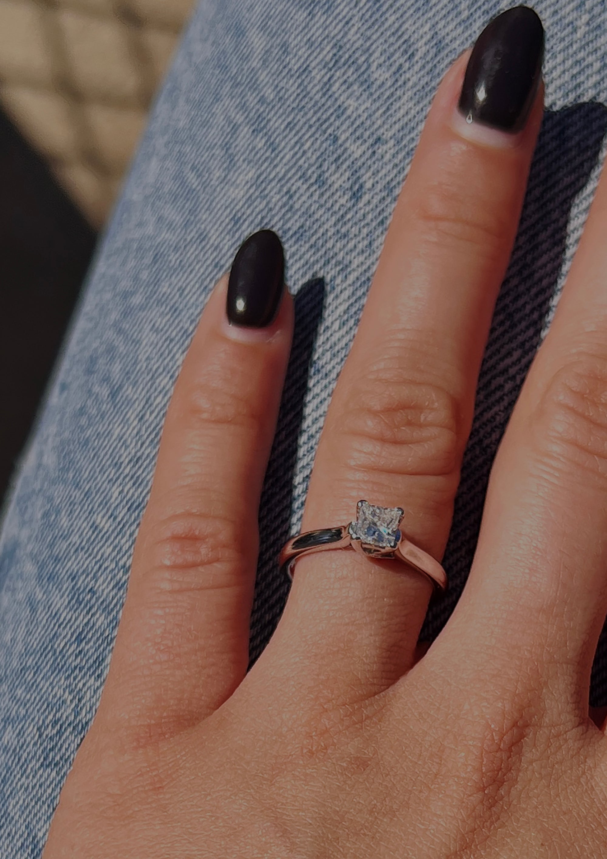 14KT White Gold 0.40ctw Solitaire Enagement Ring Size 6