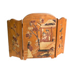 Vintage Hand Carved Wood Table Screen