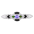 18KT White Gold 8.58ctw Tanzanite Brooch