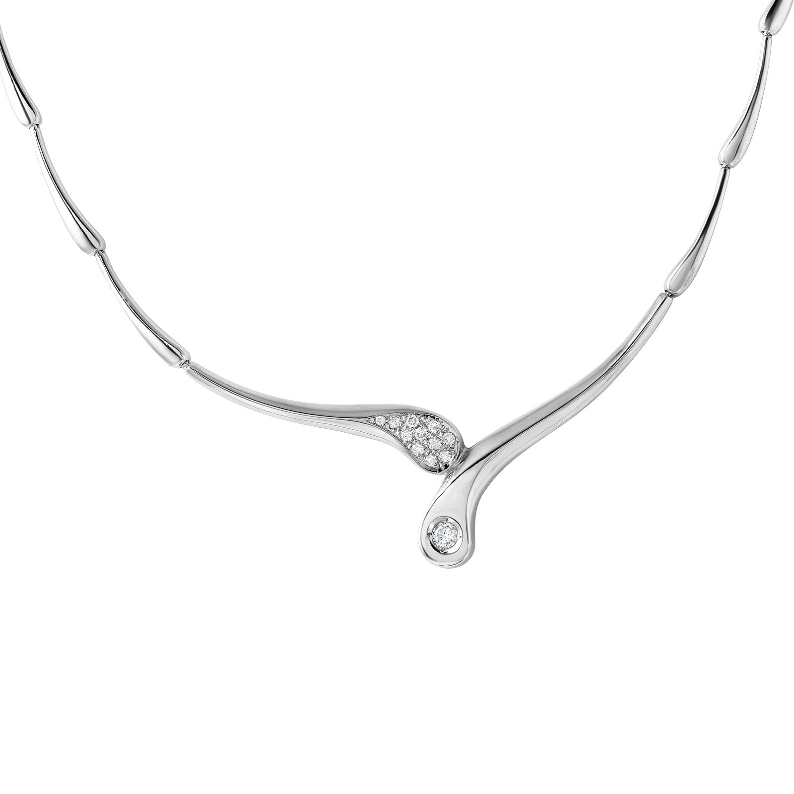 18KT White Gold 0.30ctw Diamond Necklace Length 18