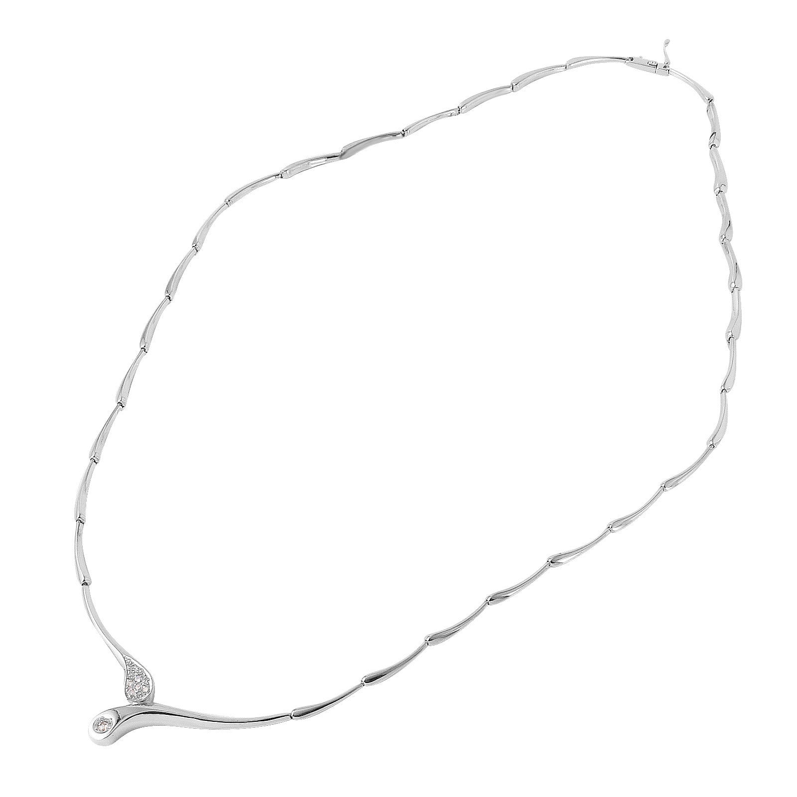 18KT White Gold 0.30ctw Diamond Necklace Length 18