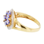 10KT Yellow Gold 1.21ctw Tanzanite Diamond Ring Size 6.75