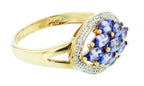 10KT Yellow Gold 1.21ctw Tanzanite Diamond Ring Size 6.75