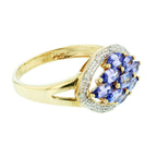 10KT Yellow Gold 1.21ctw Tanzanite Diamond Ring Size 6.75
