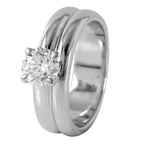 18KT White Gold Diamold Solitaire Wedding Ring Size 5 L521